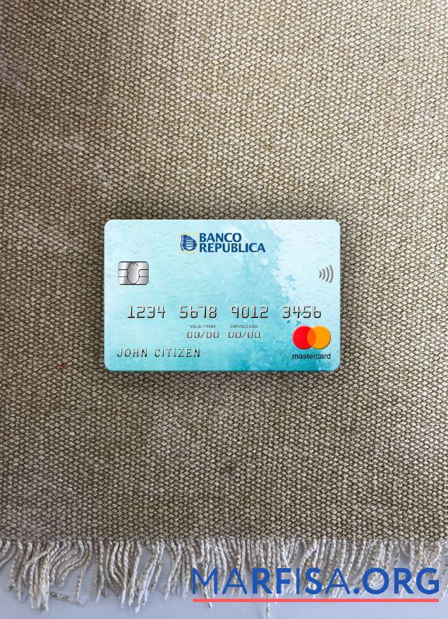 Printable Uruguay Banco De La Republica Oriental Del Uruguay bank mastercard photolook front template